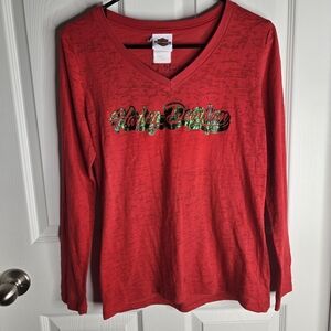 Harley-Davidson Long Sleeve V-neck T-shirt